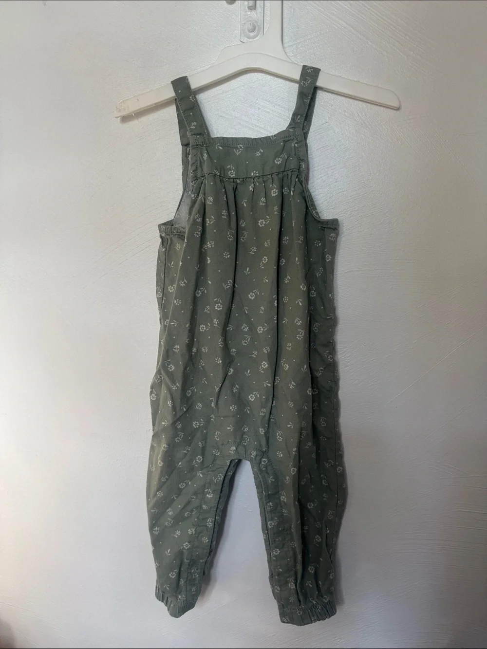 Carter's Olive Green Floral Print Overalls